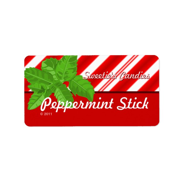 Peppermint-Stick-Labels Adressaufkleber (Vorne)