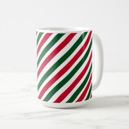 Peppermint Stick Stripes in Red, Green, and White Kaffeetasse