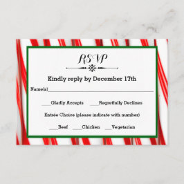 Peppermint Streifen Weihnachten- UAWG-Antwortkarte RSVP Karte