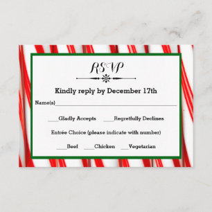 Peppermint Streifen Weihnachten- UAWG-Antwortkarte RSVP Karte