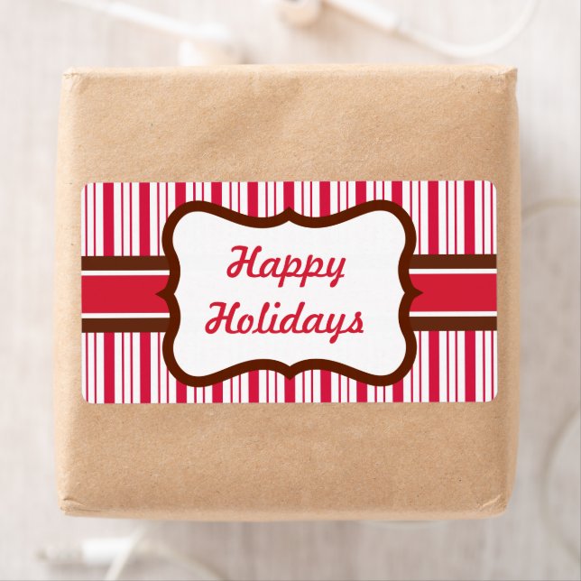 Peppermint Stripe Geschenk Tag Weihnachtsmarken (Insitu)