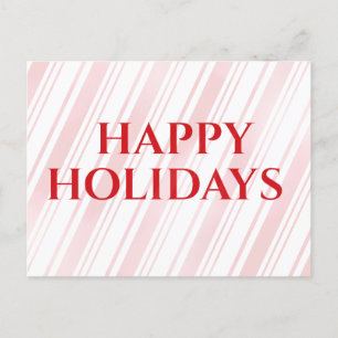Peppermint Stripe Happy Holidays Feiertagspostkarte