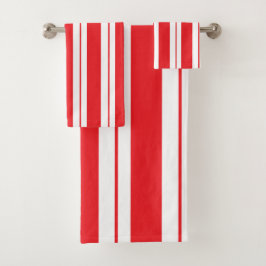 Peppermint Stripes Christmas Candy Cane Badhandtuch Set