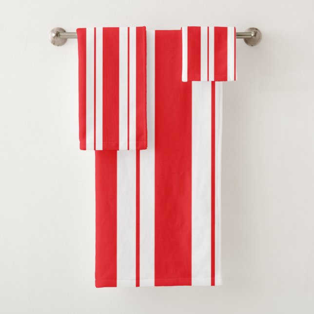 Peppermint Stripes Christmas Candy Cane Badhandtuch Set (Insitu)