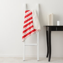 Peppermint Stripes Christmas Candy Cane Sherpadecke