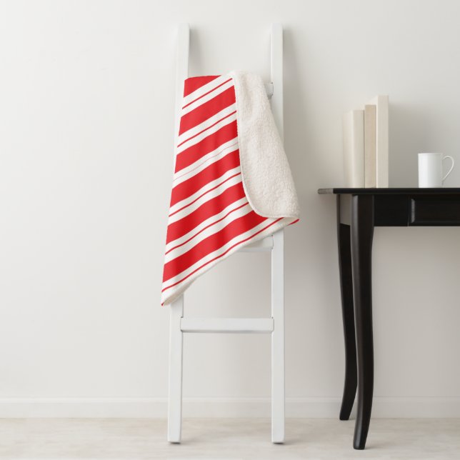 Peppermint Stripes Christmas Candy Cane Sherpadecke (Beispiel)