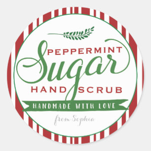 Peppermint Sugar Scrub Labels Custom Mason Jar Runder Aufkleber