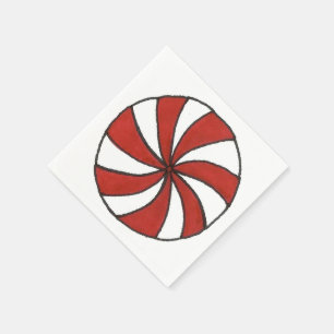 Peppermint Swirl Candy Cane Mint Christmas Napkin Serviette
