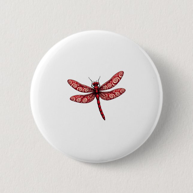 Peppermint Swirl Dragonfly Button (Vorderseite)