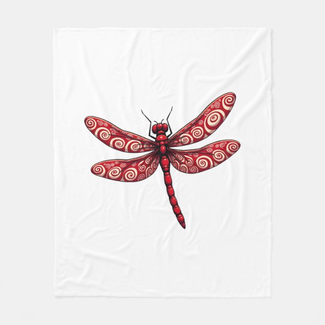 Peppermint Swirl Dragonfly Fleecedecke (Vorderseite)
