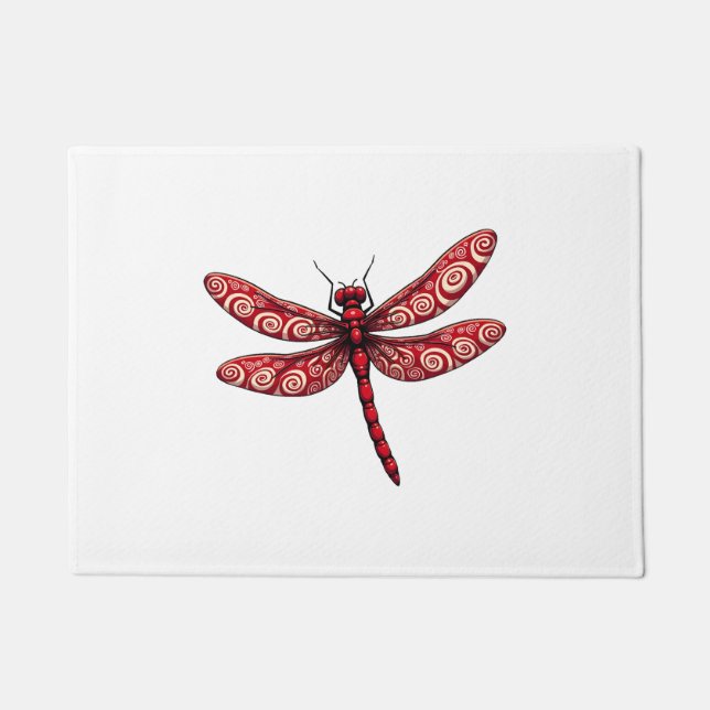 Peppermint Swirl Dragonfly Fußmatte (Vorderseite)