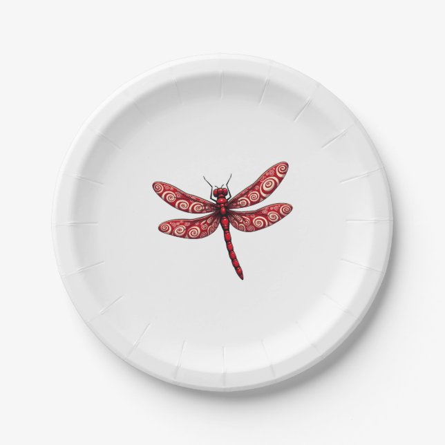 Peppermint Swirl Dragonfly Pappteller (Vorderseite)