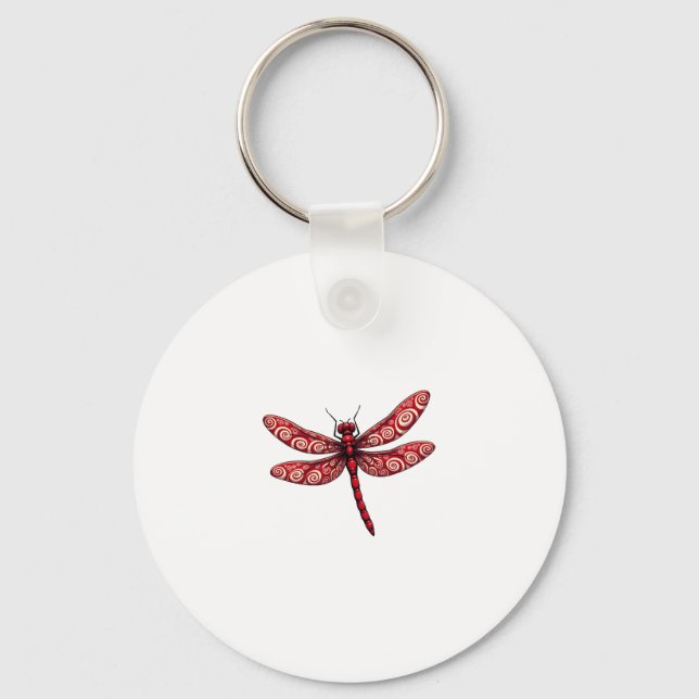 Peppermint Swirl Dragonfly Schlüsselanhänger (Vorderseite)