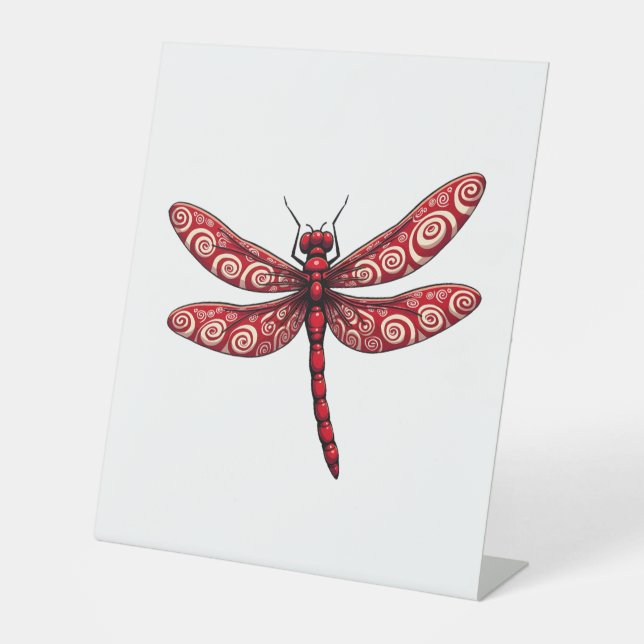 Peppermint Swirl Dragonfly Sockelschild (Vorderseite)