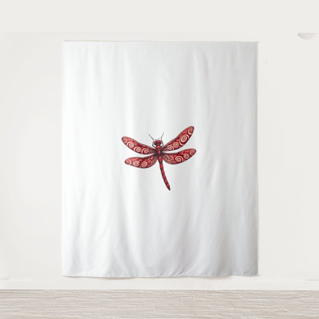 Peppermint Swirl Dragonfly Wandteppich (Vorderseite)