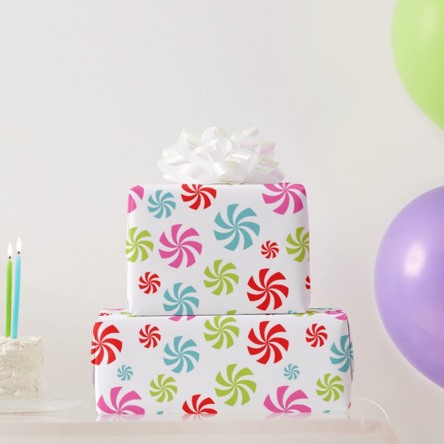 Peppermint Swirl-Muster - farbenprächtiges Candy D Geschenkpapier (Partygeschenke)