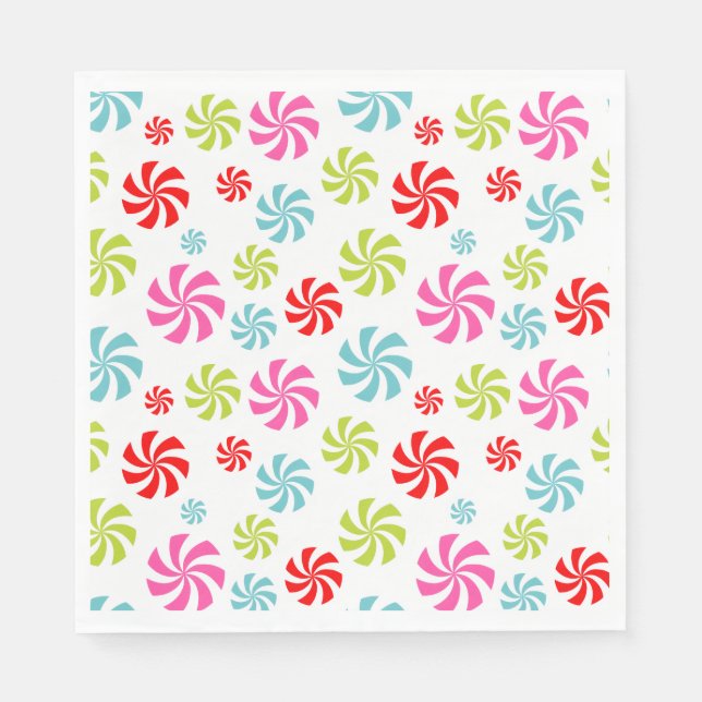 Peppermint Swirl-Muster - farbenprächtiges Candy D Serviette (Vorderseite)
