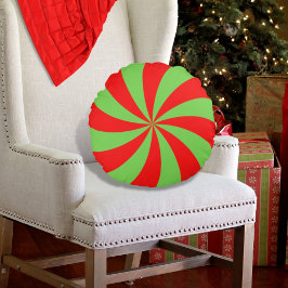 Peppermint Swirl Rot grünes Rundkissen Rundes Kissen