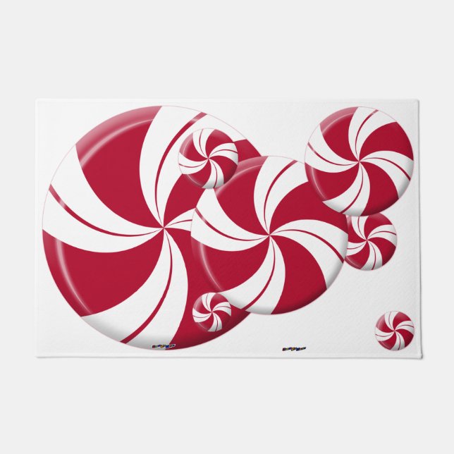 Peppermint Swirl Stripe Candy Fußmatte (Vorderseite)
