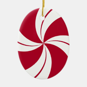 Peppermint Swirl Stripe Candy Keramik Ornament
