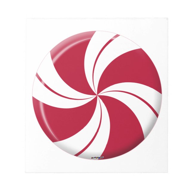 Peppermint Swirl Stripe Candy Notizblock (Vorderseite)