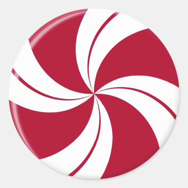 Peppermint Swirl Stripe Candy Runder Aufkleber (Vorderseite)