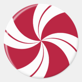 Peppermint Swirl Stripe Candy Runder Aufkleber
