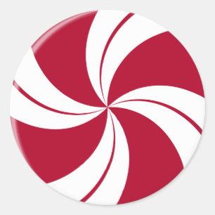 Peppermint Swirl Stripe Candy Runder Aufkleber