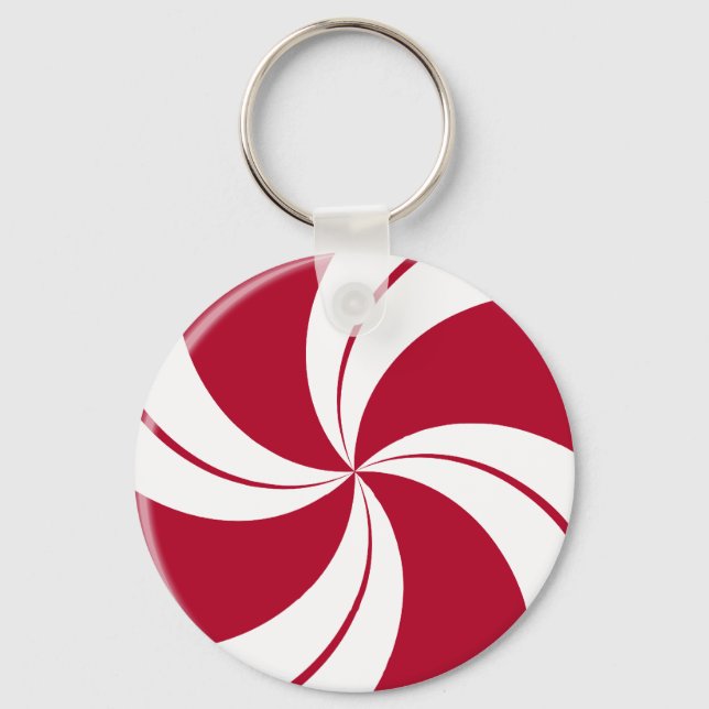 Peppermint Swirl Stripe Candy Schlüsselanhänger (Vorderseite)