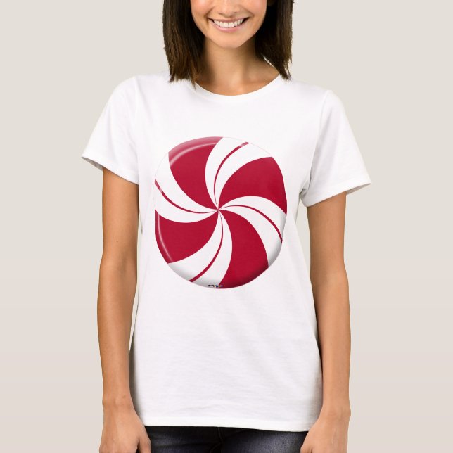 Peppermint Swirl Stripe Candy T-Shirt (Vorderseite)
