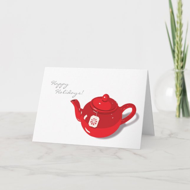 Peppermint Teapot Urlaubskarte Feiertagskarte (Vorderseite)