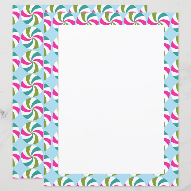 Peppermint Weihnachts Multicolors Papier (Vorne/Hinten)