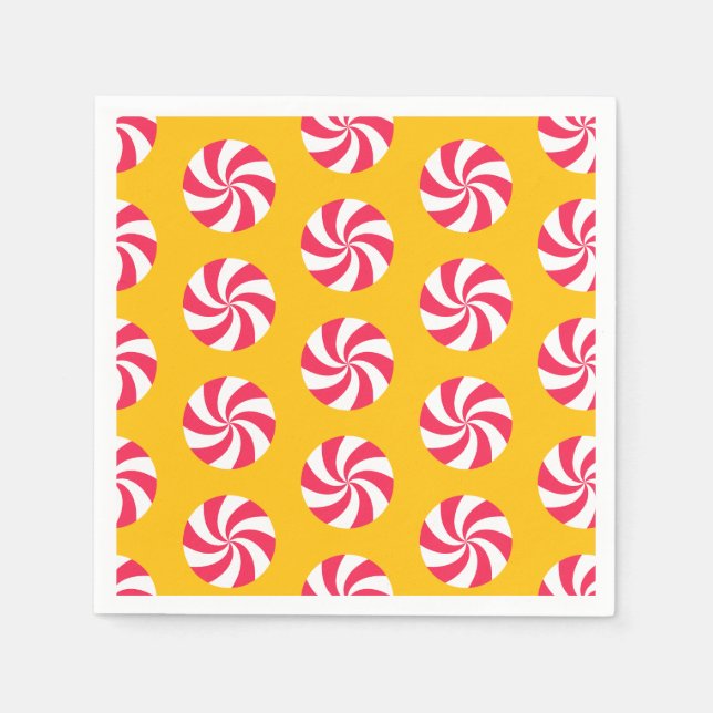 Peppermint Weihnachtsgelbe Orange Serviette (Vorderseite)