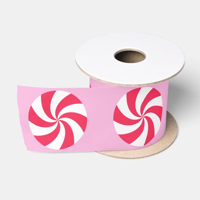 Peppermint Weihnachtsrosa Satinband (Spule)