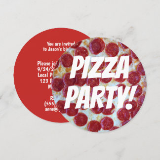Pepperoni Foto Pizza Party Geburtstag Einladung