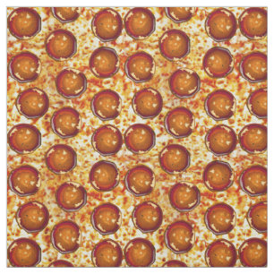 Pepperoni-Käse-Pizza-Muster Stoff