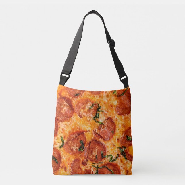 PEPPERONI PIZZA 2 TOTE BAG TRAGETASCHEN MIT LANGEN TRÄGERN (Vorderseite)