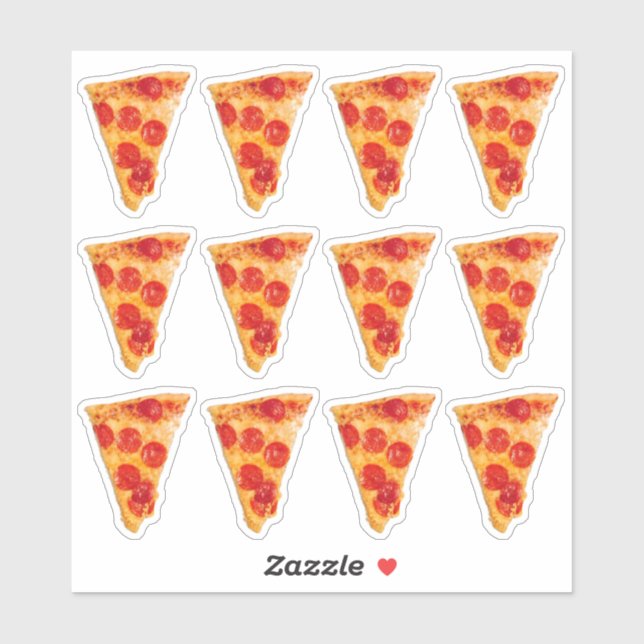 Pepperoni Pizza 6" x 6" Maßgeschneiderte Vinyl Sti Aufkleber (Blatt)