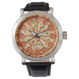 Pepperoni Pizza Clock - Wurst halten die Zahlen Armbanduhr