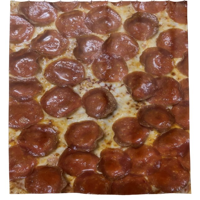 Pepperoni Pizza Duschvorhang (Vorderseite)