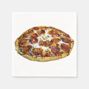 "Pepperoni-Pizza" Entwurfs-Papierservietten Serviette