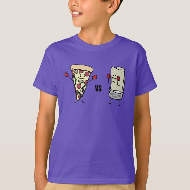 Pepperoni-Pizza GEGEN Burrito: Mexikaner gegen T-Shirt (Vorderseite)