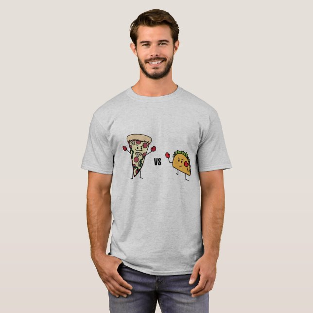 Pepperoni-Pizza GEGEN Taco: Mexikaner gegen T-Shirt (Vorne ganz)