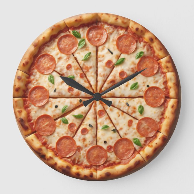 Pepperoni Pizza Horloge - Saucage tenir les numéro (Recto)