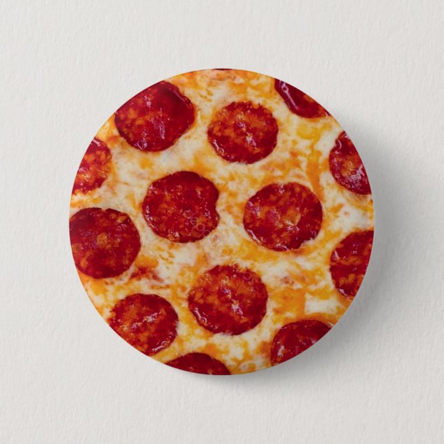 Pepperoni Pizza Hot und Yummy! Button (Vorderseite)