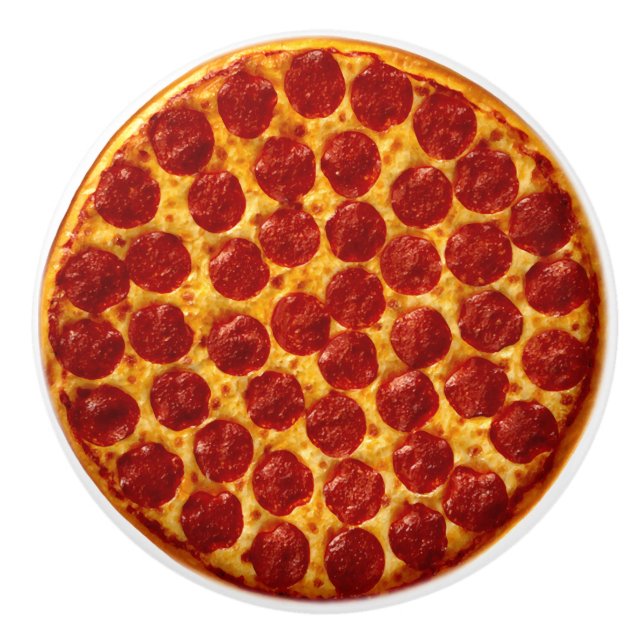 Pepperoni Pizza Keramikknauf (Vorderseite)