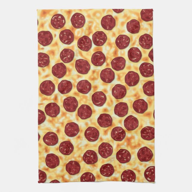 Pepperoni-Pizza-Muster Handtuch (Vertikal)