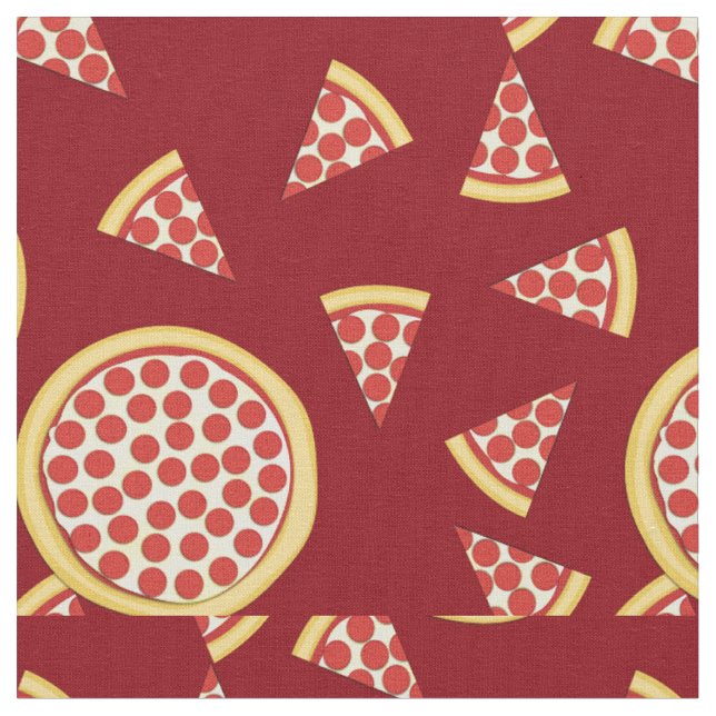 Pepperoni Pizza Niedlich Food Kids Stoff (Nahaufnahme)