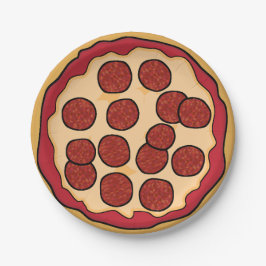 Pepperoni Pizza Paper Plate Pappteller