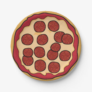 Pepperoni Pizza Paper Plate Pappteller